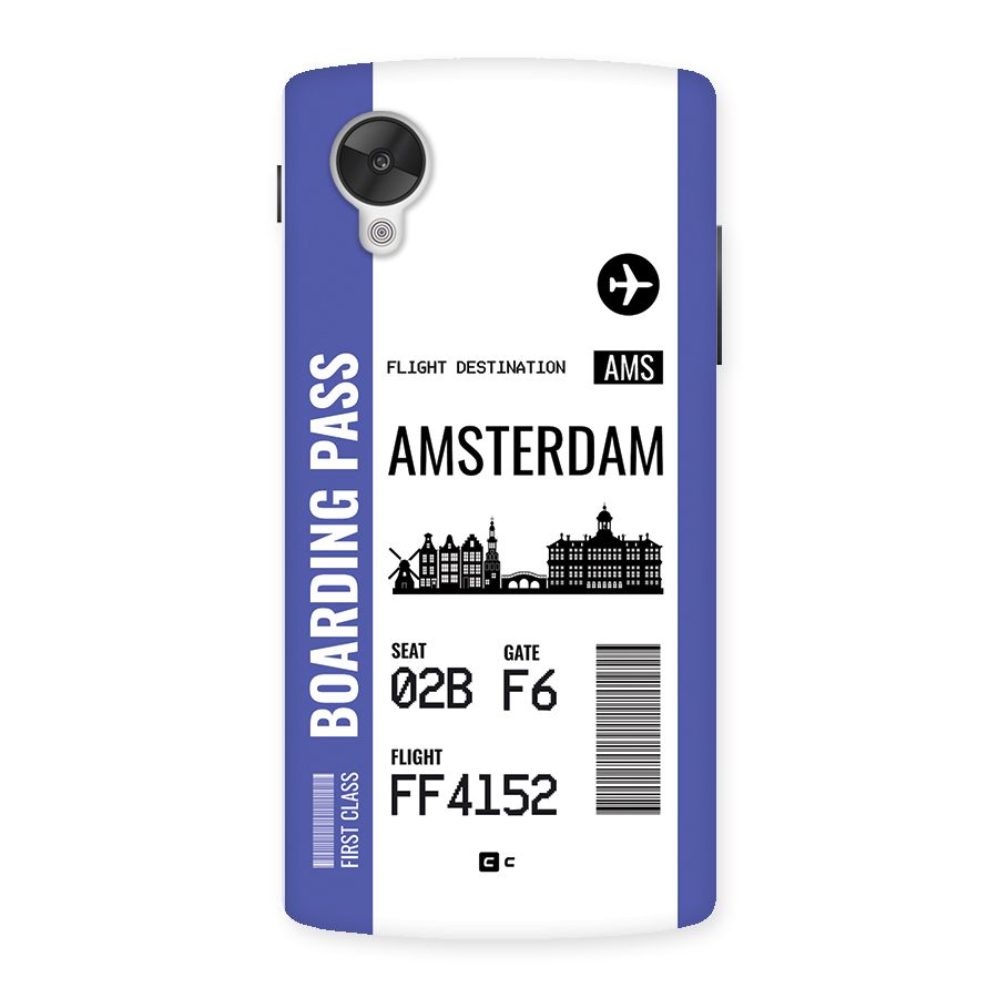 Amsterdam Boarding Pass Back Case for Google Nexus 5