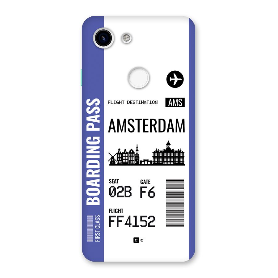 Amsterdam Boarding Pass Back Case for Google Pixel 3