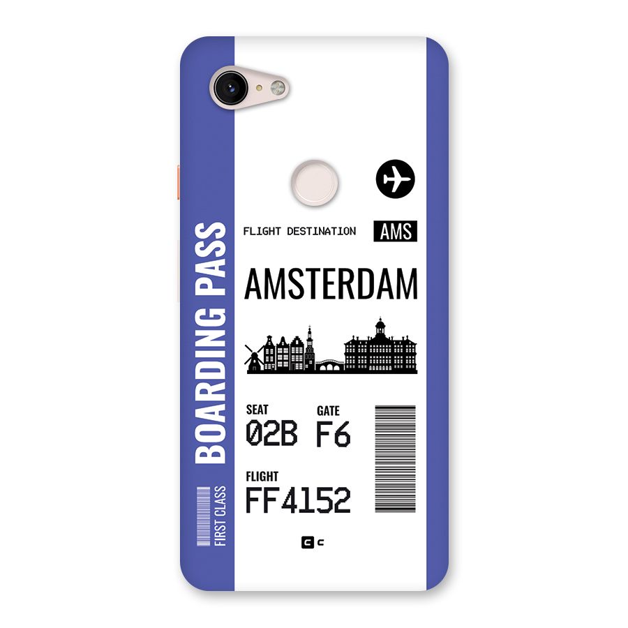 Amsterdam Boarding Pass Back Case for Google Pixel 3 XL