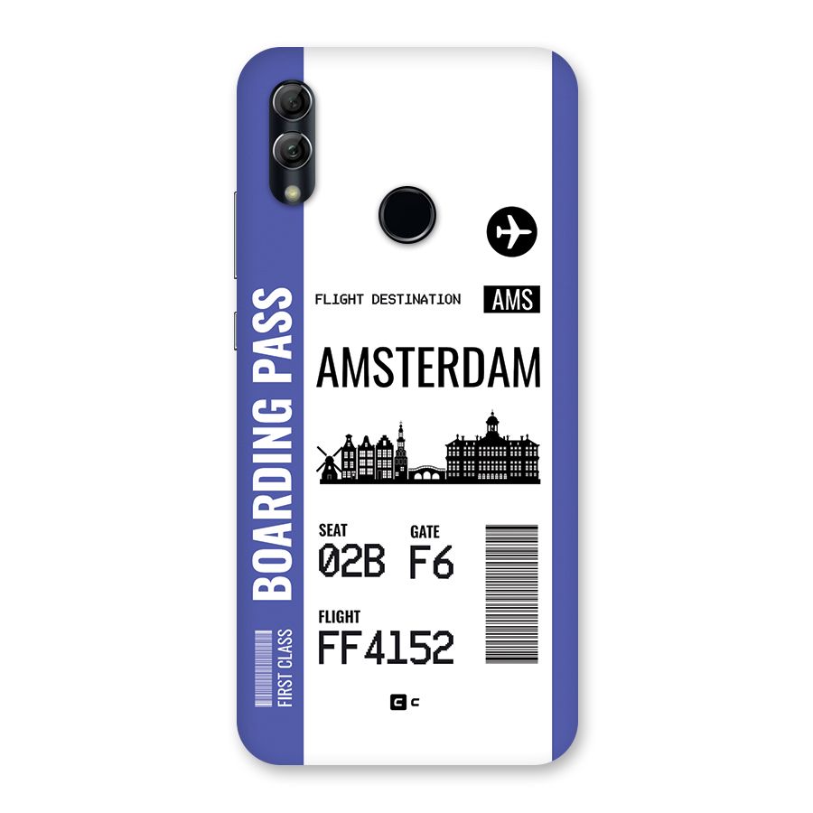 Amsterdam Boarding Pass Back Case for Honor 10 Lite
