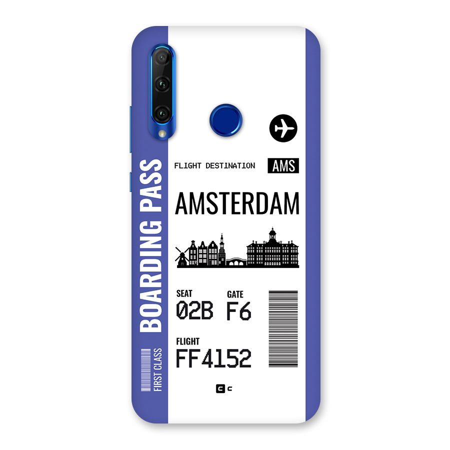 Amsterdam Boarding Pass Back Case for Honor 20i