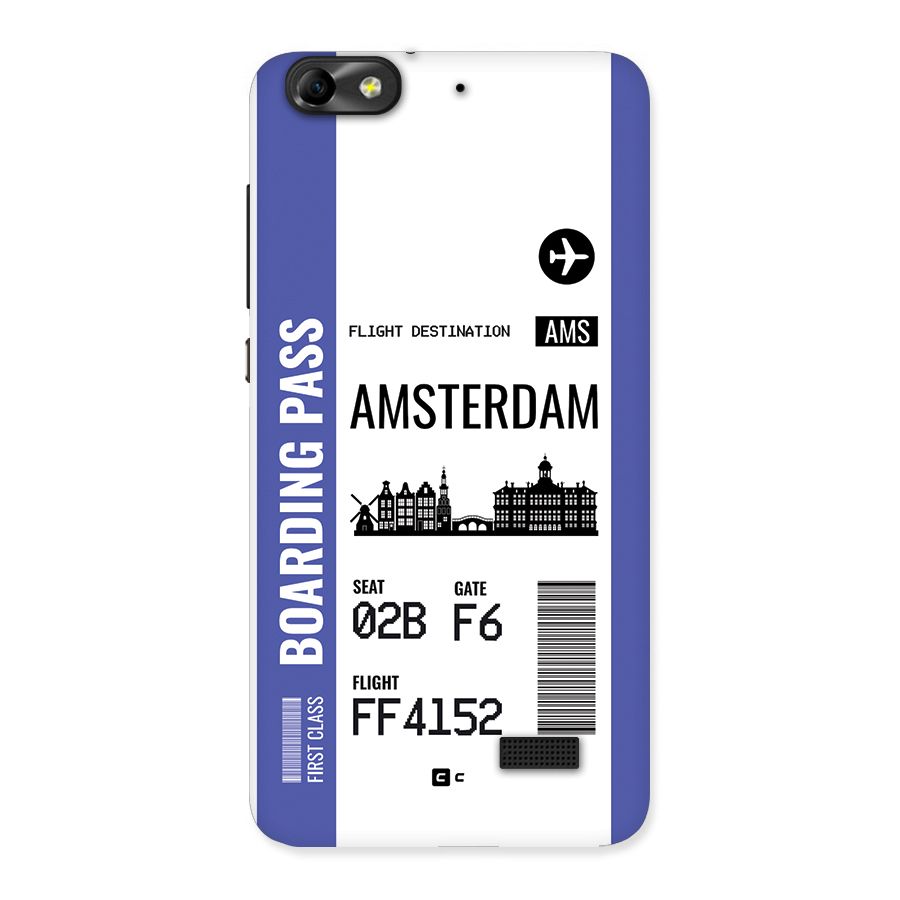 Amsterdam Boarding Pass Back Case for Honor 4C