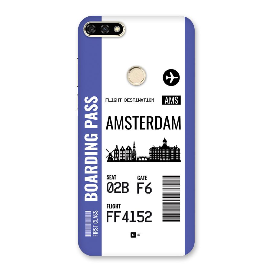 Amsterdam Boarding Pass Back Case for Honor 7A