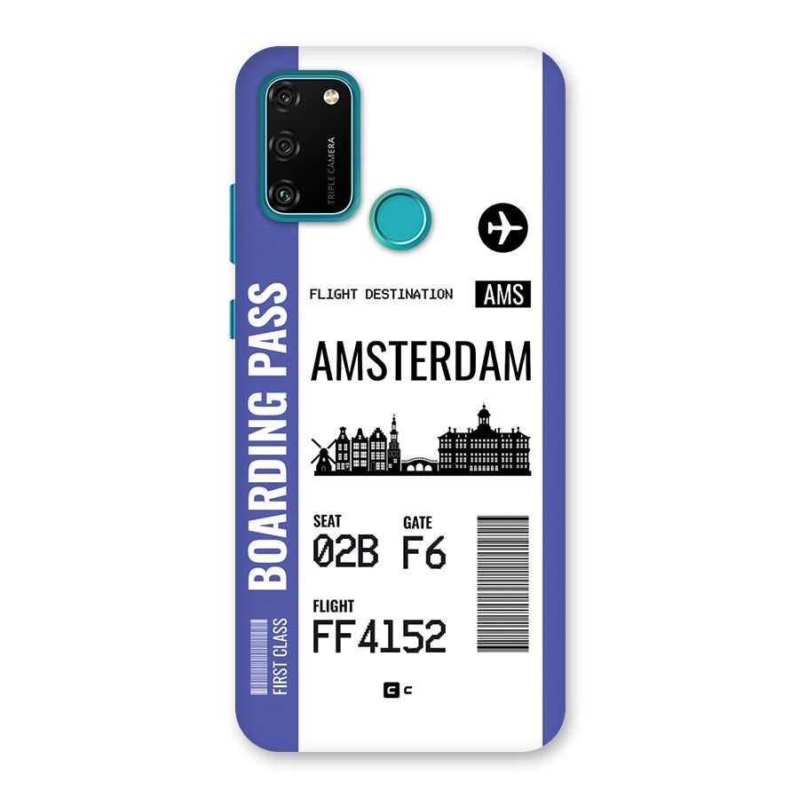 Amsterdam Boarding Pass Back Case for Honor 9A