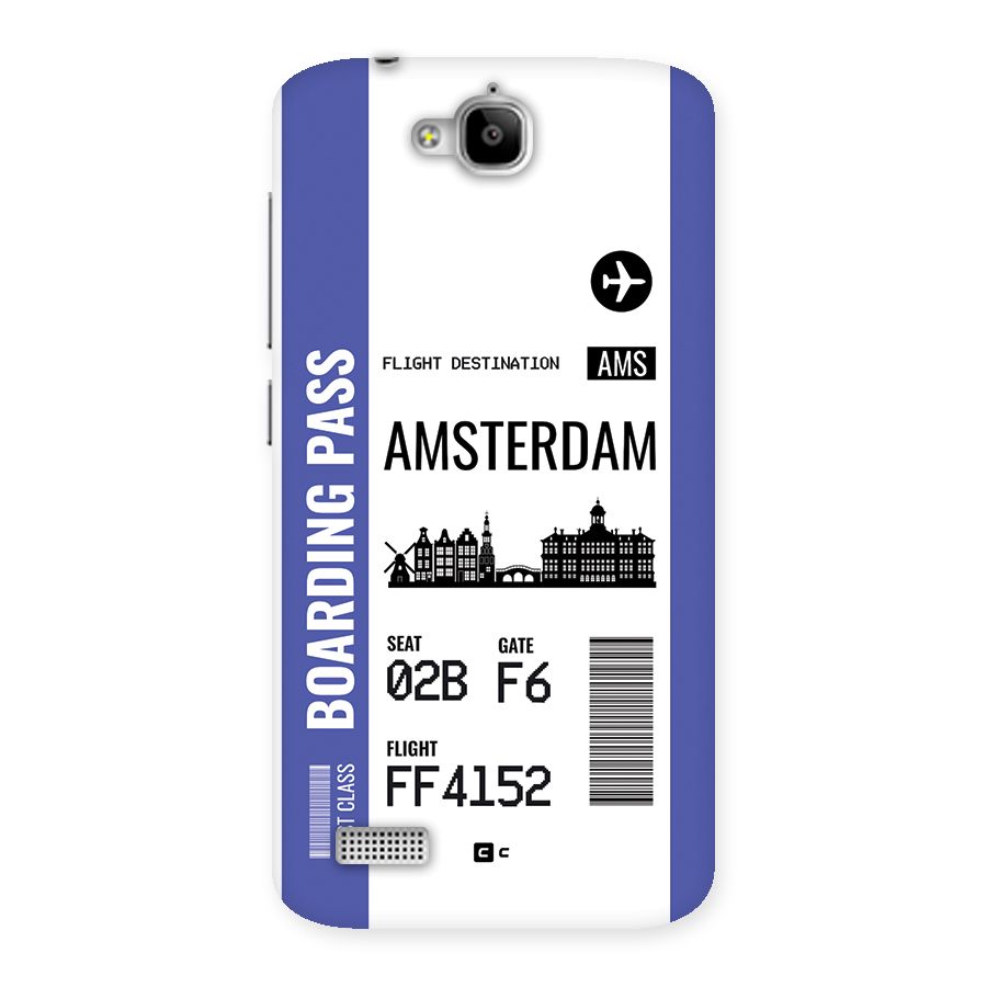 Amsterdam Boarding Pass Back Case for Honor Holly