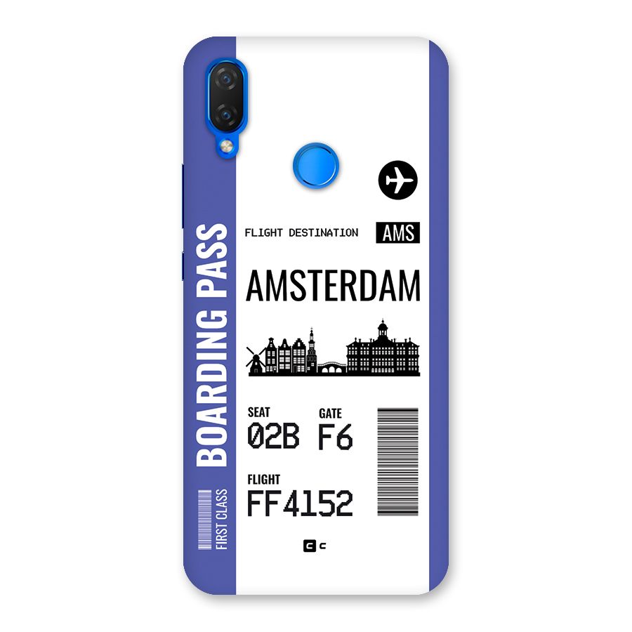 Amsterdam Boarding Pass Back Case for Huawei P Smart Plus