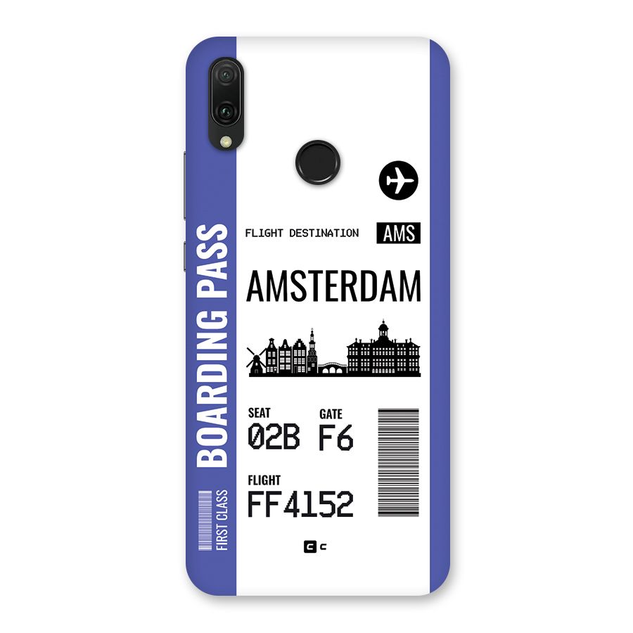 Amsterdam Boarding Pass Back Case for Huawei Y9 (2019)
