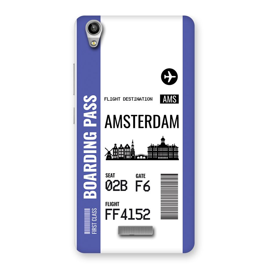 Amsterdam Boarding Pass Back Case for Lava Pixel V1