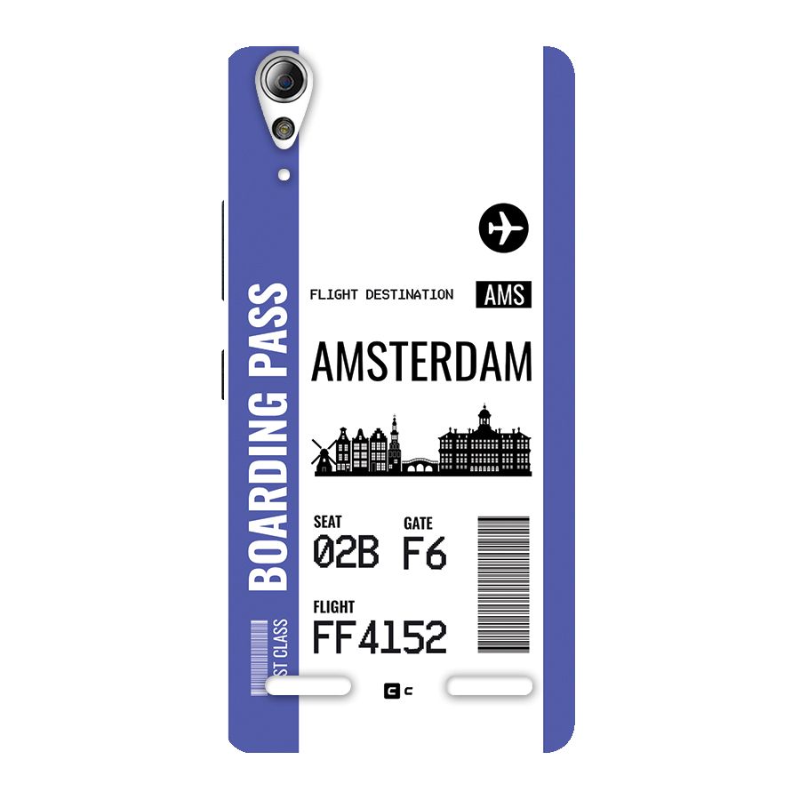 Amsterdam Boarding Pass Back Case for Lenovo A6000