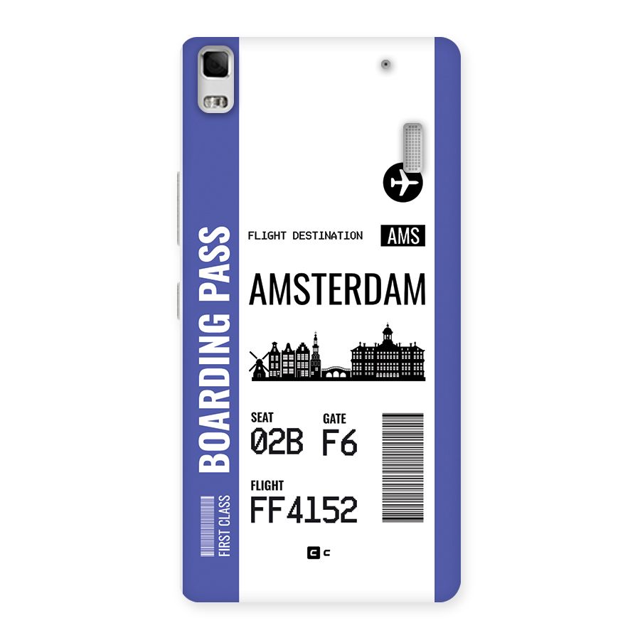 Amsterdam Boarding Pass Back Case for Lenovo K3 Note