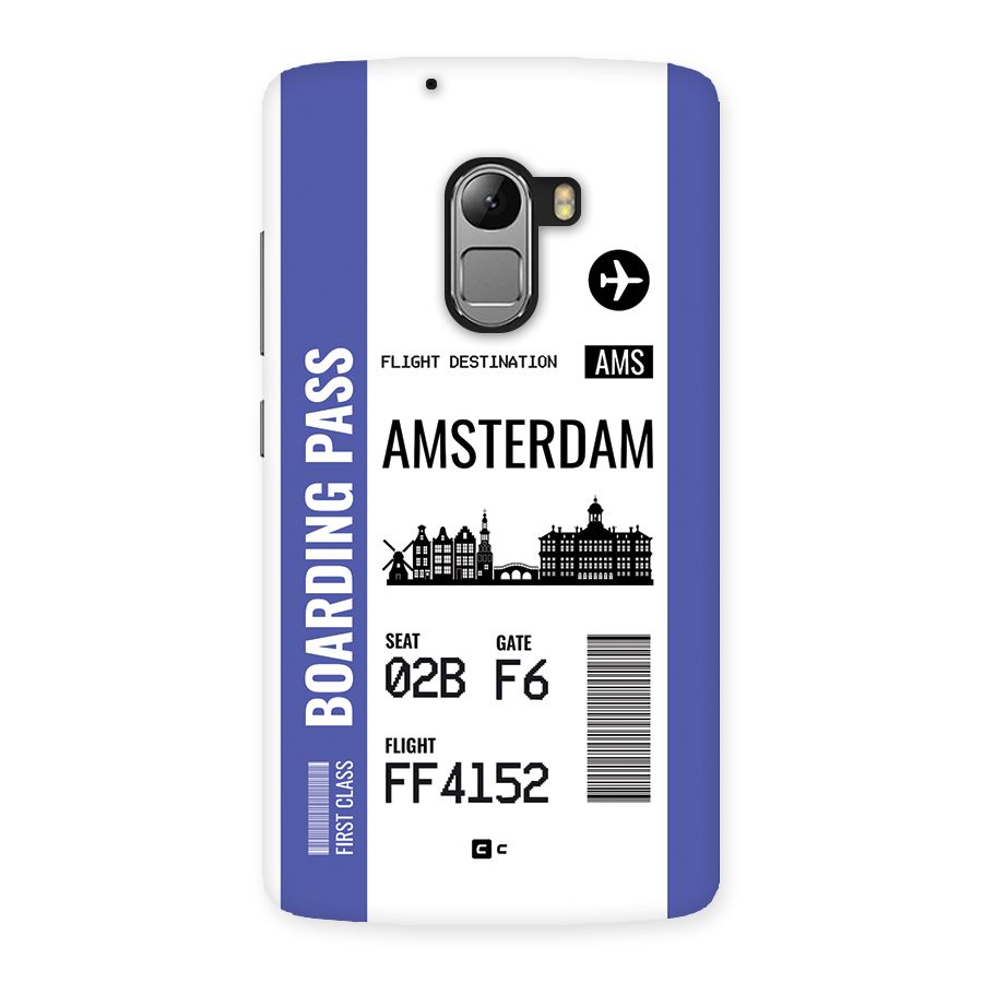 Amsterdam Boarding Pass Back Case for Lenovo K4 Note