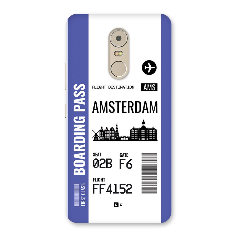 Amsterdam Boarding Pass Back Case for Lenovo K6 Note