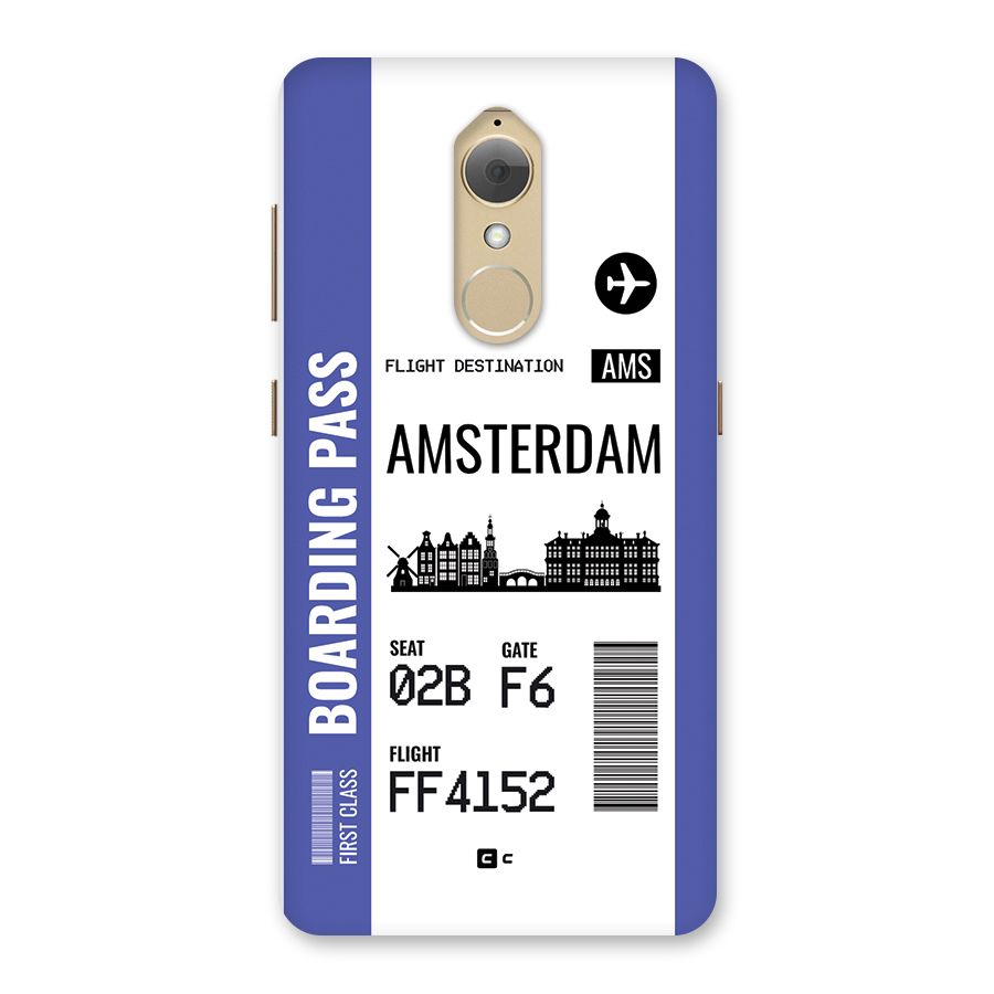 Amsterdam Boarding Pass Back Case for Lenovo K8