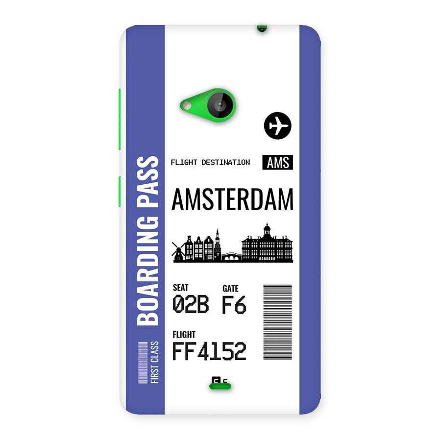 Amsterdam Boarding Pass Back Case for Lumia 535