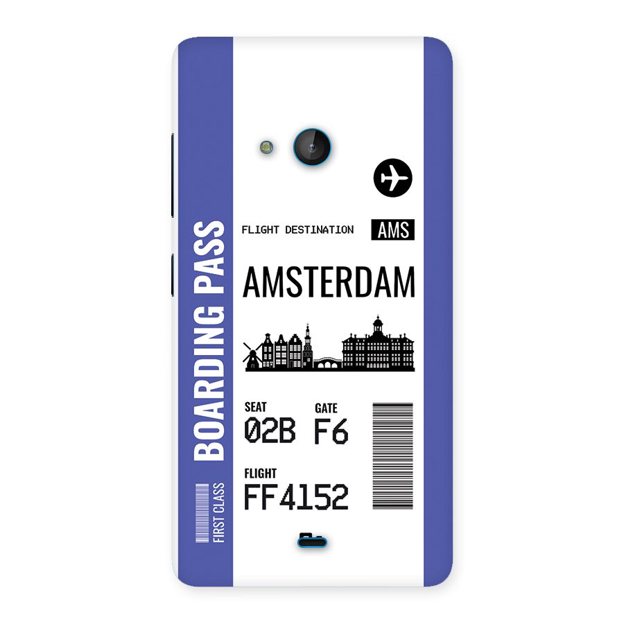 Amsterdam Boarding Pass Back Case for Lumia 540