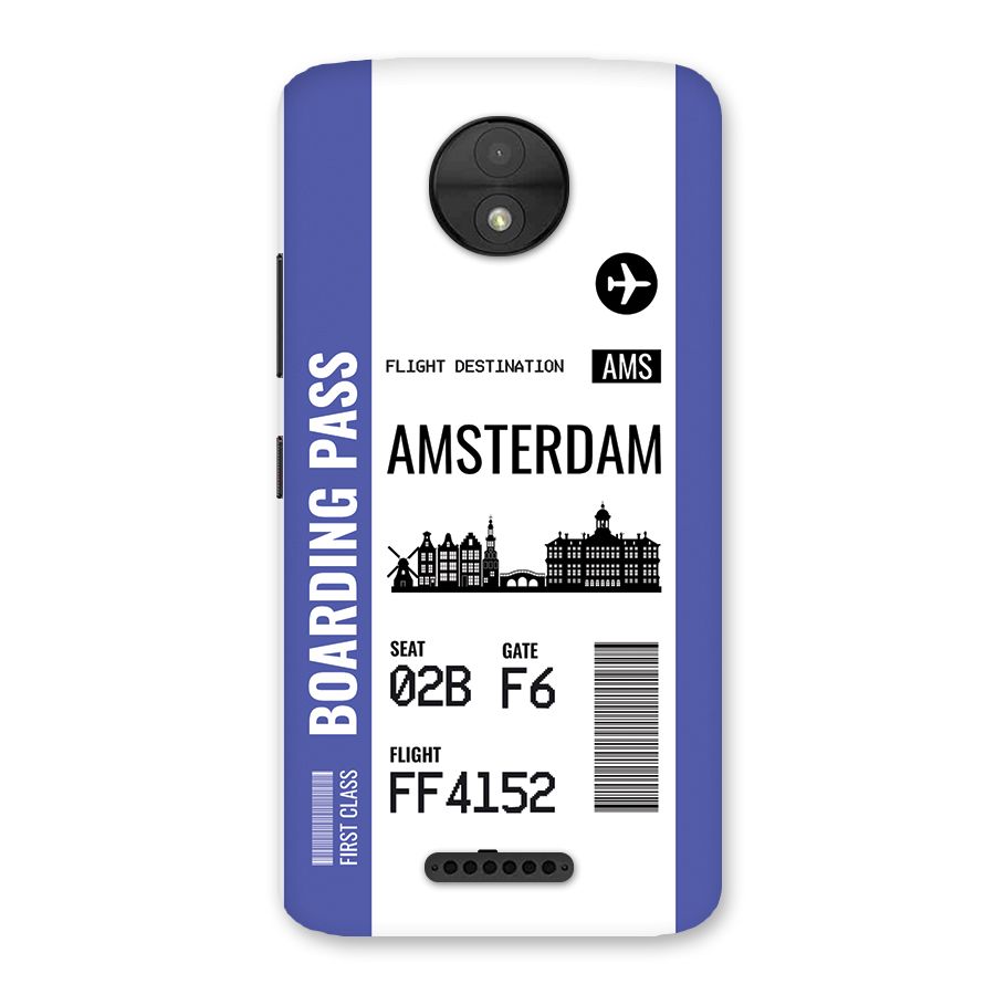Amsterdam Boarding Pass Back Case for Moto C