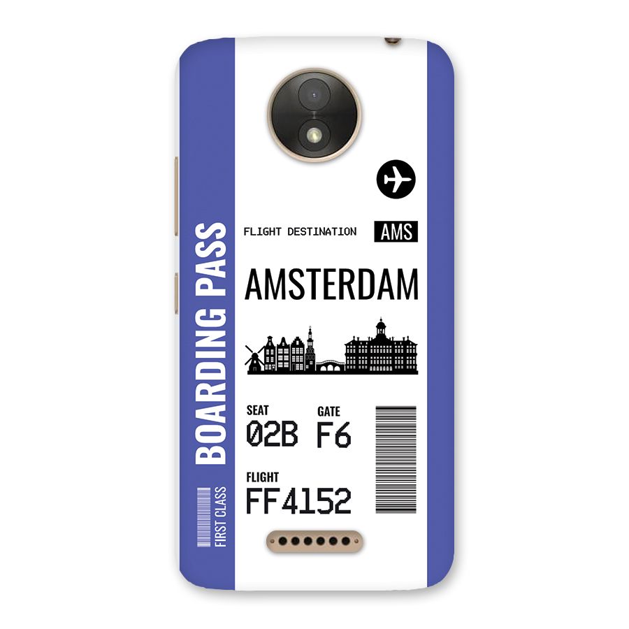 Amsterdam Boarding Pass Back Case for Moto C Plus