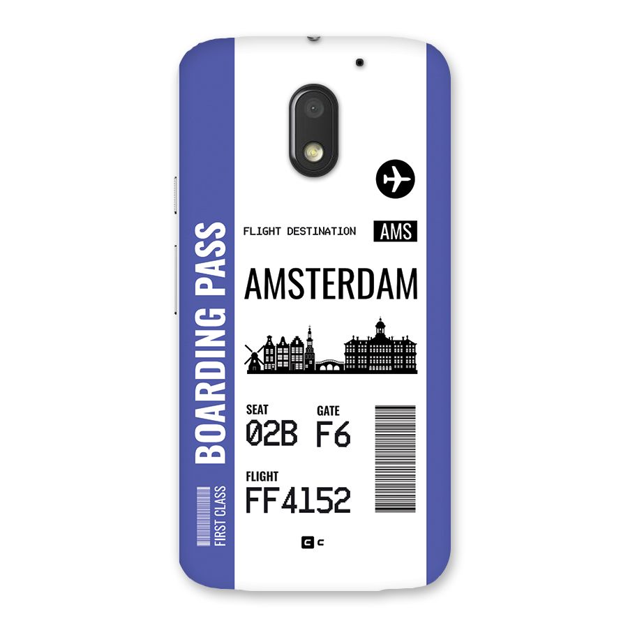 Amsterdam Boarding Pass Back Case for Moto E3 Power