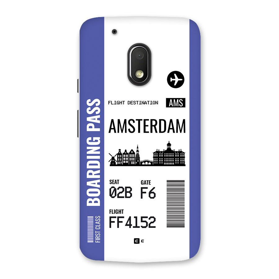 Amsterdam Boarding Pass Back Case for Moto G4 Play