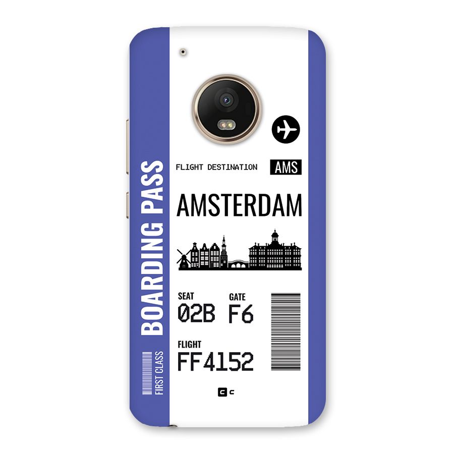 Amsterdam Boarding Pass Back Case for Moto G5 Plus