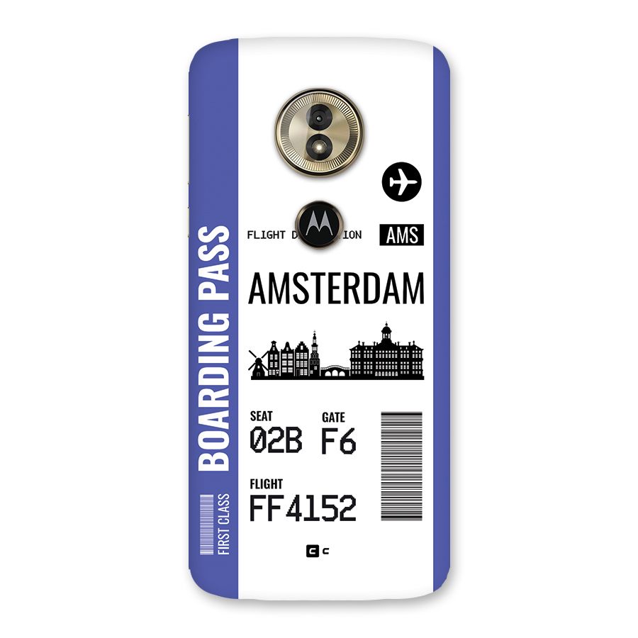 Amsterdam Boarding Pass Back Case for Moto G6 Play