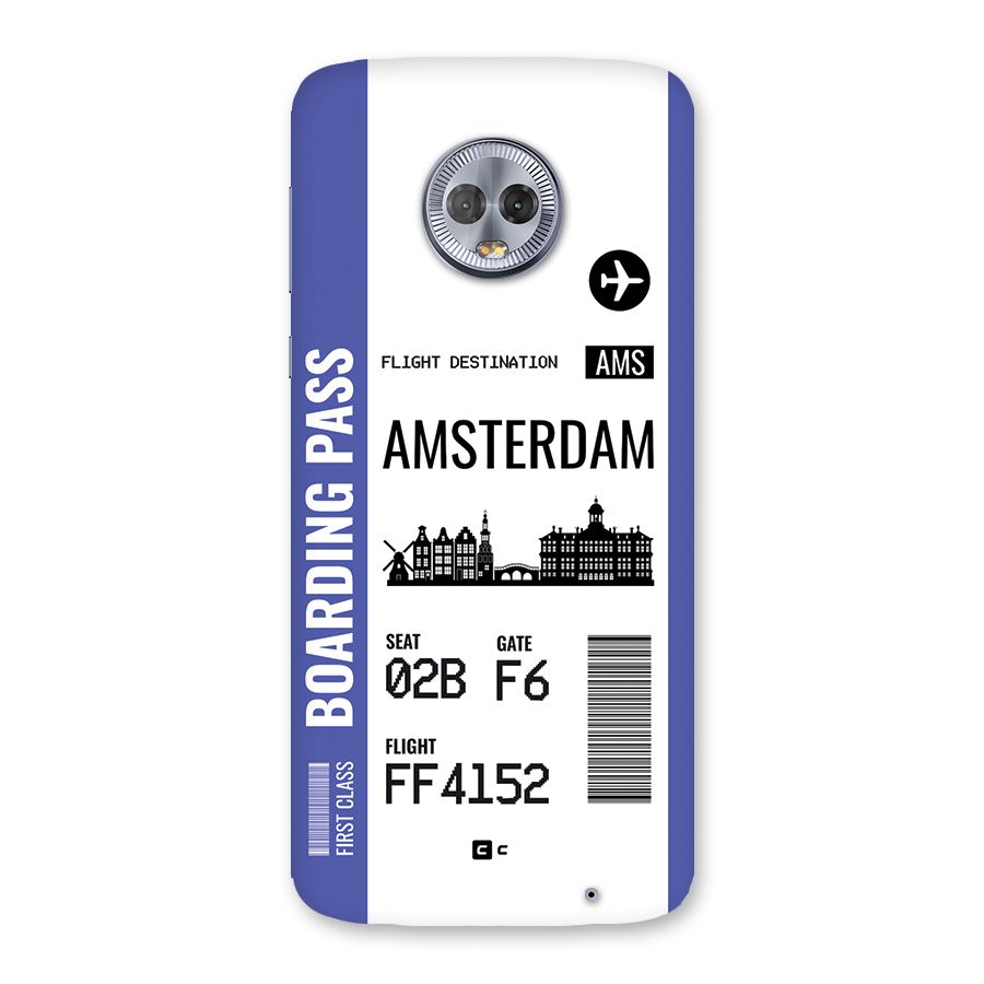 Amsterdam Boarding Pass Back Case for Moto G6 Plus