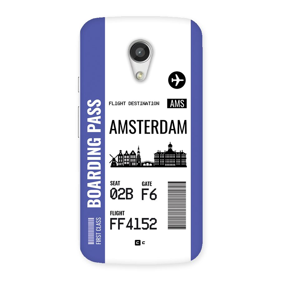 Amsterdam Boarding Pass Back Case for Moto G 2nd Gen