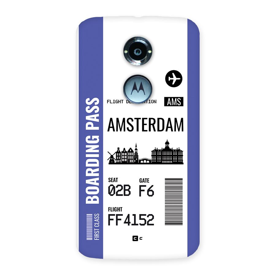 Amsterdam Boarding Pass Back Case for Moto X2