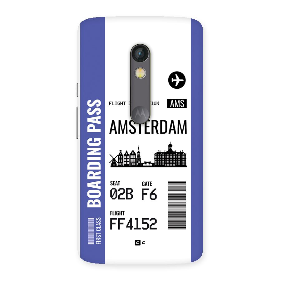 Amsterdam Boarding Pass Back Case for Moto X Play