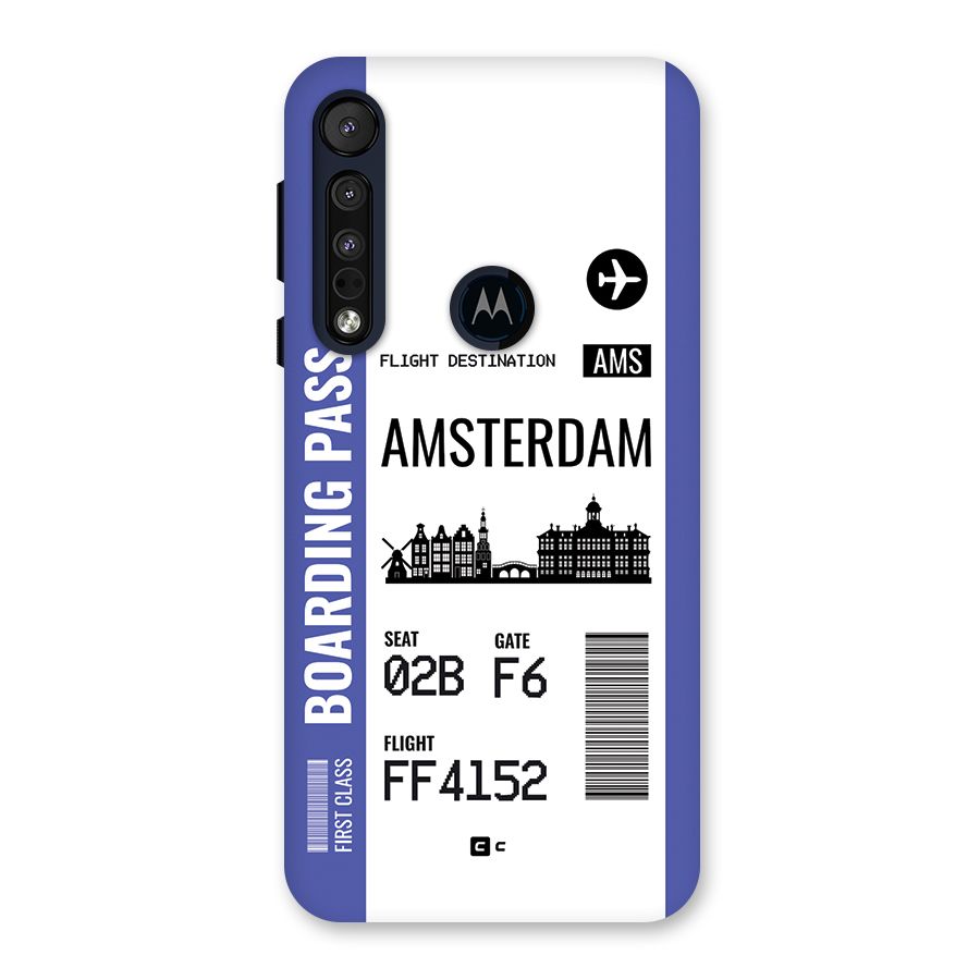 Amsterdam Boarding Pass Back Case for Motorola One Macro