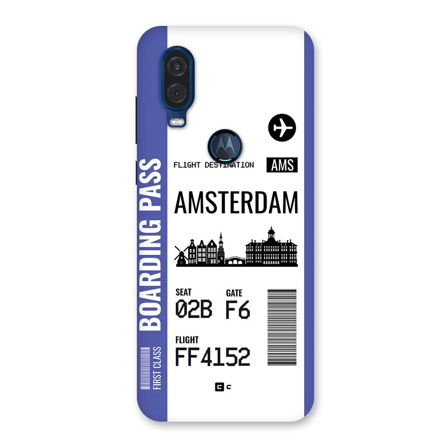Amsterdam Boarding Pass Back Case for Motorola One Vision