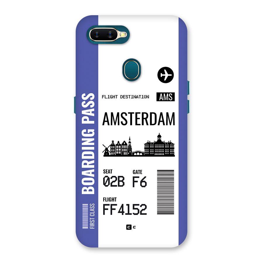 Amsterdam Boarding Pass Back Case for Oppo A12