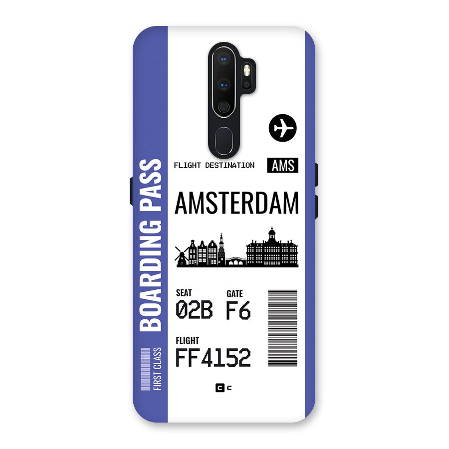 Amsterdam Boarding Pass Back Case for Oppo A5 (2020)