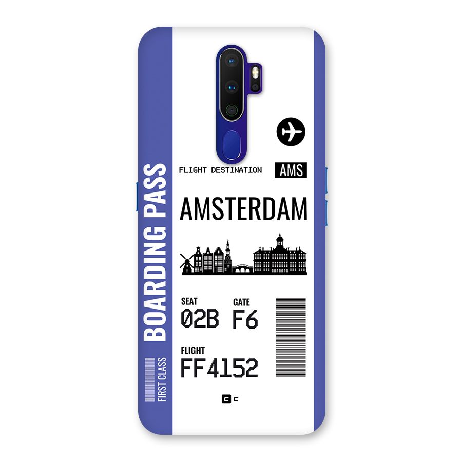 Amsterdam Boarding Pass Back Case for Oppo A9 (2020)