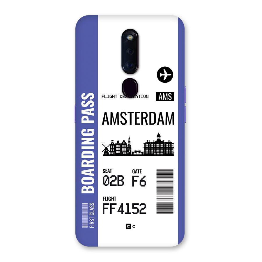 Amsterdam Boarding Pass Back Case for Oppo F11 Pro