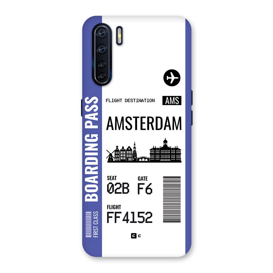 Amsterdam Boarding Pass Back Case for Oppo F15