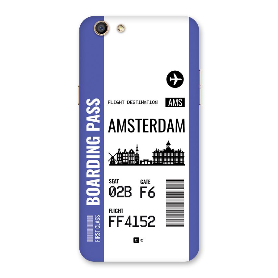 Amsterdam Boarding Pass Back Case for Oppo F3