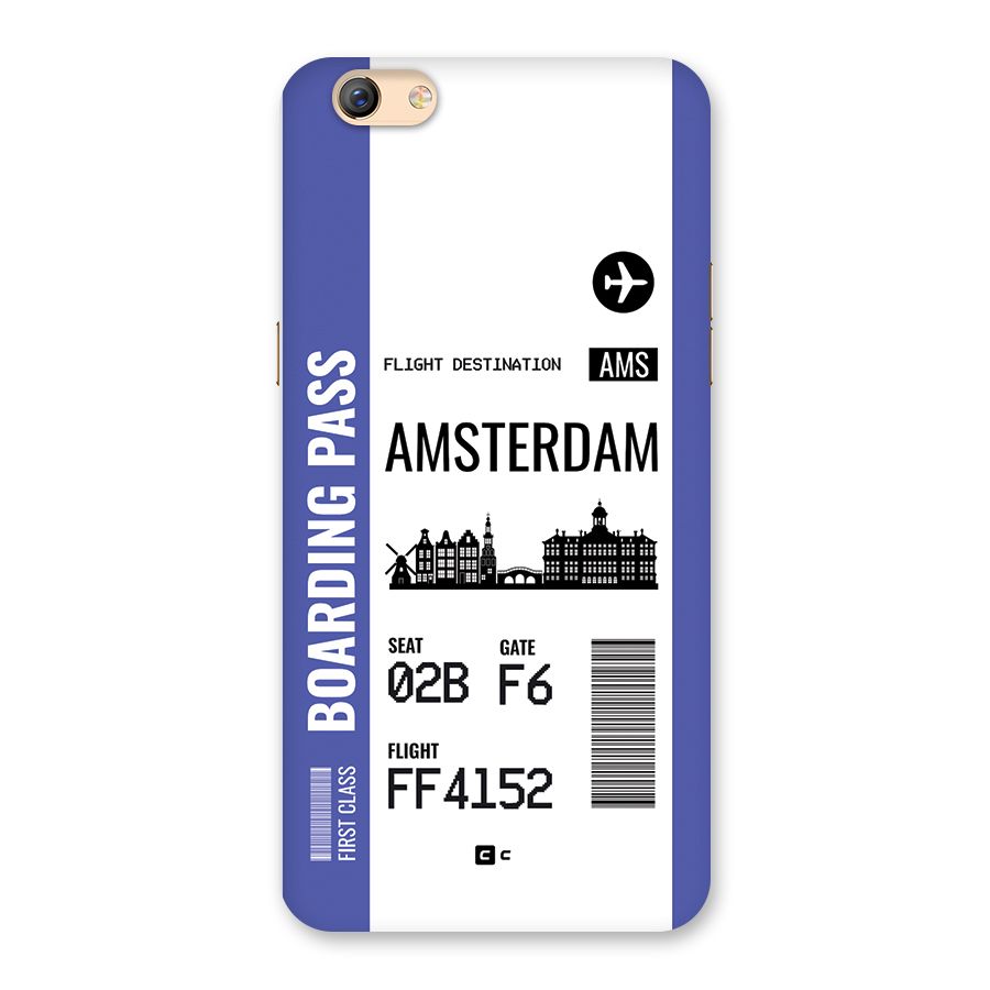 Amsterdam Boarding Pass Back Case for Oppo F3 Plus