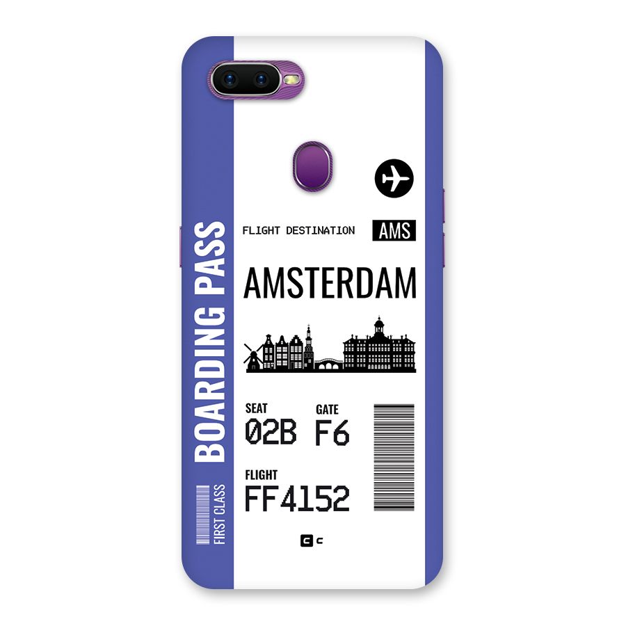 Amsterdam Boarding Pass Back Case for Oppo F9