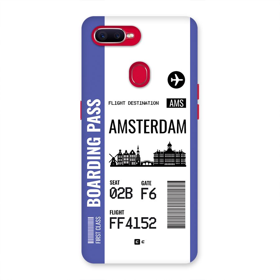 Amsterdam Boarding Pass Back Case for Oppo F9 Pro