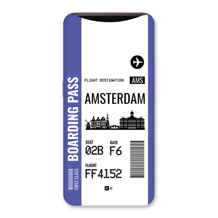 Amsterdam Boarding Pass Back Case for Oppo Find X