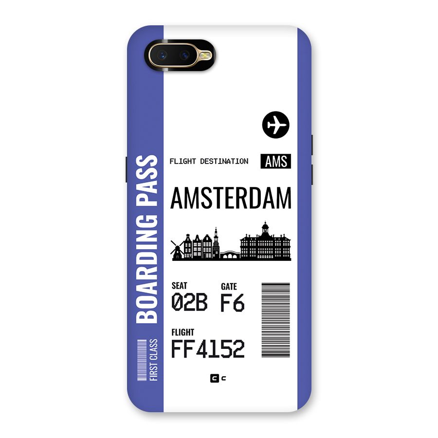 Amsterdam Boarding Pass Back Case for Oppo K1