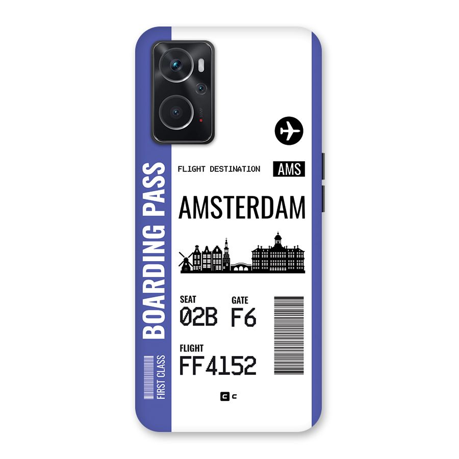 Amsterdam Boarding Pass Back Case for Oppo K10 4G
