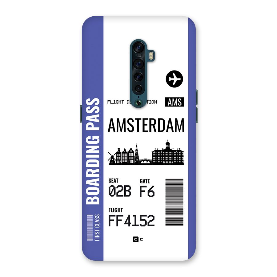 Amsterdam Boarding Pass Back Case for Oppo Reno2
