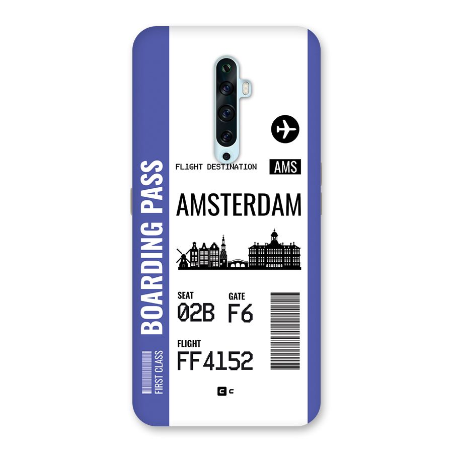 Amsterdam Boarding Pass Back Case for Oppo Reno2 Z