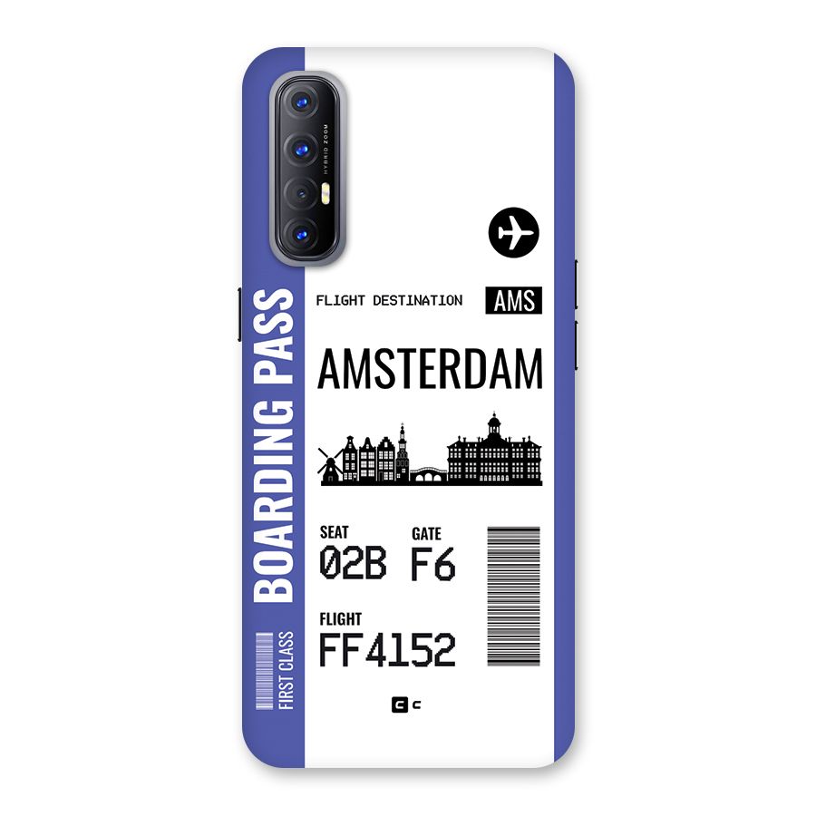 Amsterdam Boarding Pass Back Case for Oppo Reno3 Pro