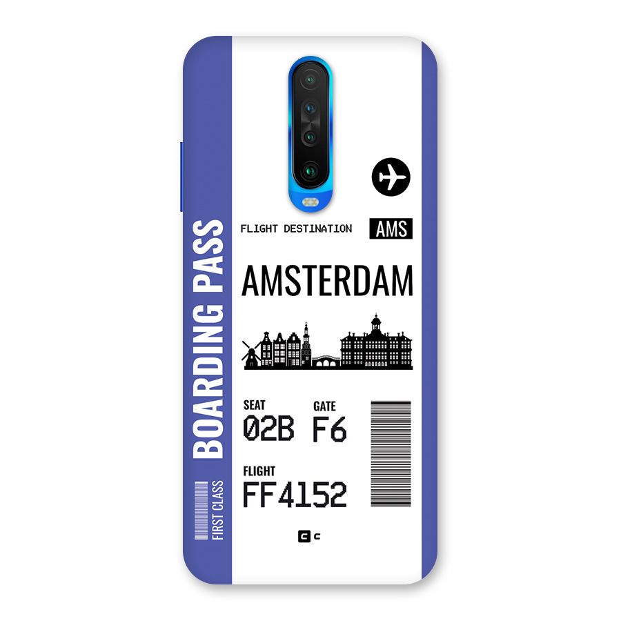 Amsterdam Boarding Pass Back Case for Poco X2