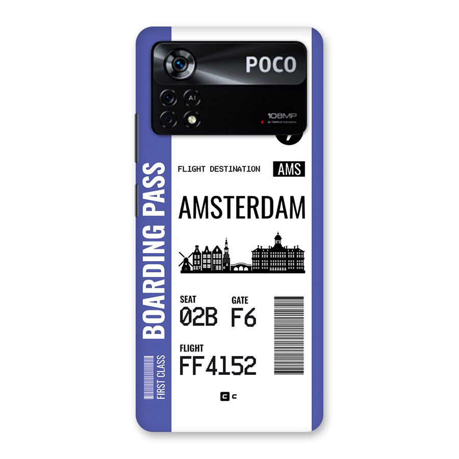 Amsterdam Boarding Pass Back Case for Poco X4 Pro 5G