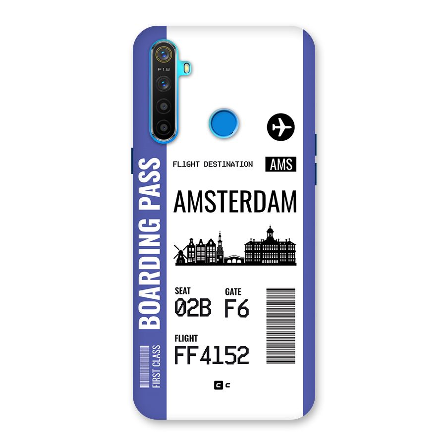 Amsterdam Boarding Pass Back Case for Realme 5