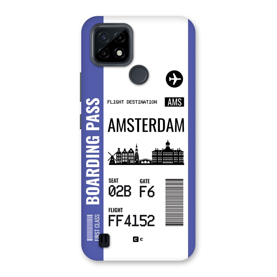 Amsterdam Boarding Pass Back Case for Realme C21